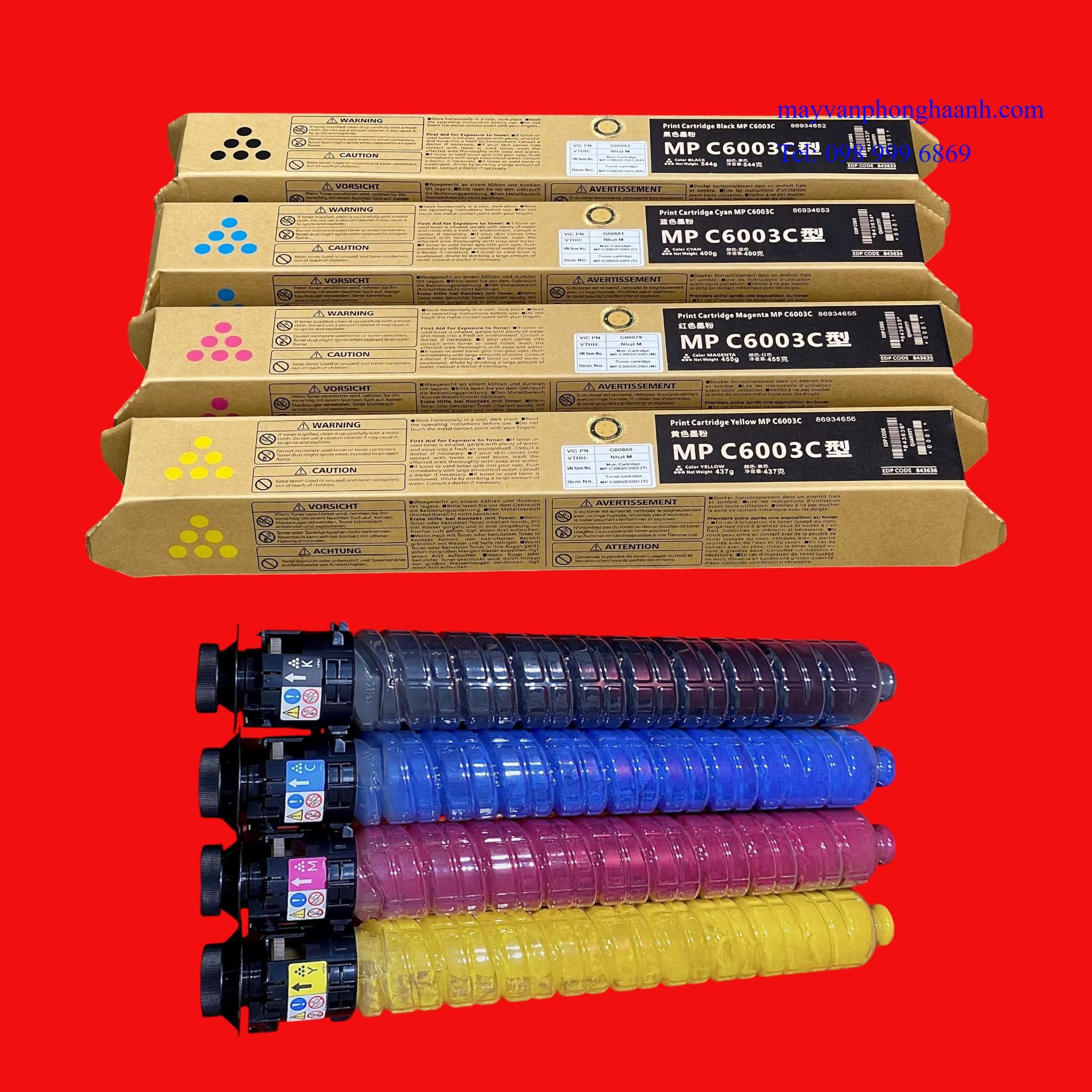 Mực máy Ricoh MP C3003/ Mực máy Ricoh MP C4503/ Mực máy Ricoh MP C4504/ Mực máy Ricoh MP C6003/ Mực máy Ricoh IM C2500/ Mực máy Ricoh IM C3000/ Mực máy Ricoh IM C5504/ Mực máy Ricoh IM C6000